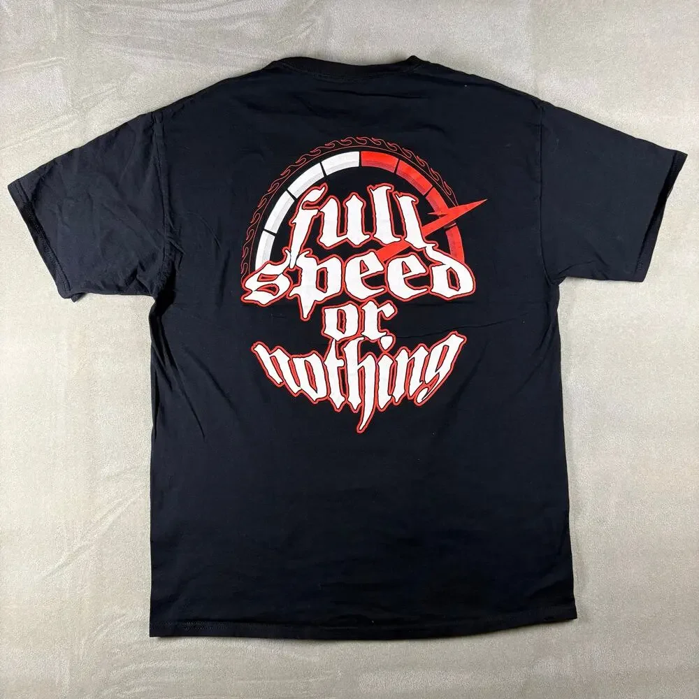 Metallica Full‎ Speed Or Nothing Devil Motorcycle Graphic T Shirt Black Size L